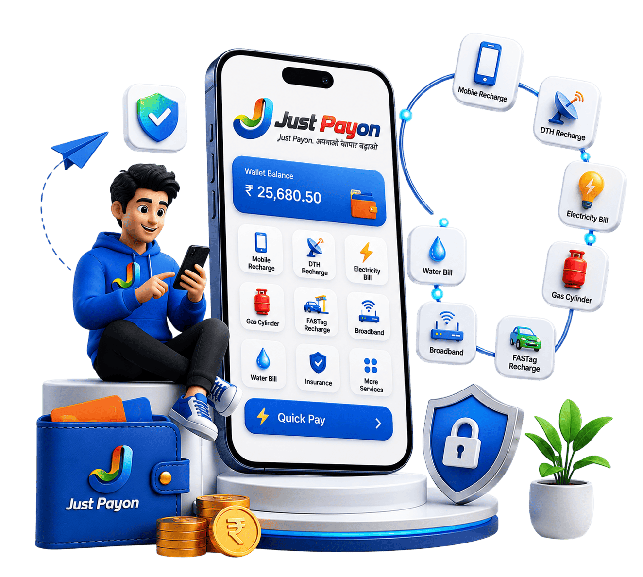Every bill and recharge, settled at your counter
